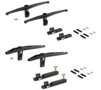 Emuca - Kit de 3 Jeux de Supports pour étagères en Bois et 1 Jeu de Support pour Module Zamak, Noir texturé.