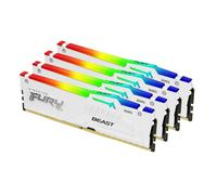 Kingston Technology FURY Beast 64 Go 6000 MT/s DDR5 CL40 DIMM (Kits de 4) White RGB XMP