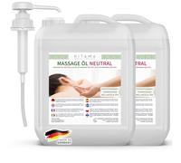 Kitama Huile Massage Neutre 2x10L sans Parfum avec Pompe - Massage Thaï