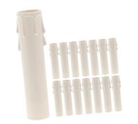KITANDOVE 15 pièces Lot de Manchons Bougie Goutte Plastique Blanc pour Lustres Tubes Décoratifs Compatibles avec Douilles Chandelier Protection Coulures Remplacement Facile pour Décorations