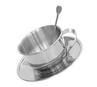 KITANDOVE 1ensemble à Café Acier Avec Soucoupe Et Cuillère Design Européen Pour Thé Café Moments De Détente s Réunions Plein Air