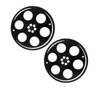 KITANDOVE 2pièces Décoration Métallique Bobine De Film Abstraite Pour Salle De Cinéma Sculpture Vintage Pour Décor De Film