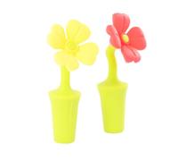 KITANDOVE 4 pièces Bouchons de Vin Silicone Créatifs Forme de Fleur Lot de Colorées Bouchons Réutilisables pour Bouteilles de Vin et Boissons Étanchéité Hermétique pour Bar et Fête