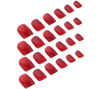 KITANDOVE 5 Sets Faux Ongles Rouge Vin Ultra Fins Carrés Courts - Kit Ongles Press On Brillants avec Colle Gelée Respirante pour Fête de Noël et Festival de Printemps