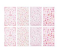 KITANDOVE 8 feuilles Autocollants Nail Art Motifs Floraux Stickers Ongles DIY pour Gel Acrylique Faux Ongles Décoration Manucure Femme et Fille