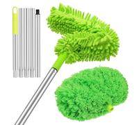 KITANDOVE Balai Dépoussiérant Ventilateur Plafond avec Manche Télescopique Brosse Double Face Flexible pour Nettoyage des Surfaces Hautes Outil Polyvalent pour Poussière Murs Meubles