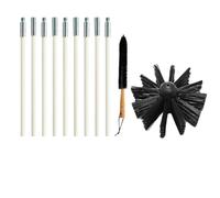 KITANDOVE Kit de Nettoyage Cheminée Flexible avec Brosse Nylon et Tiges pour Conduit et Évacuation Sèche-Linge Outil de Ramonage avec Poignée Bois