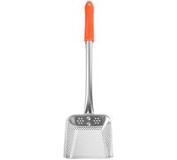 KITANDOVE Passoire Inox à Mailles Fines avec Poignée Orange Écumoire Filtre Huile et Résidus pour Cuisine Tamis Léger Multifonction pour Cuisson Rapide et Nettoyage Facile