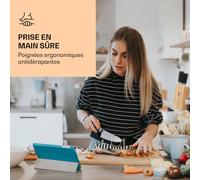 Kitano 8 pcs. Set de couteaux avec bloc 7 couteaux acier élégant bloc en bois
