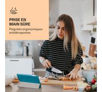 Kitano 8 pcs. Set de couteaux avec bloc 7 couteaux acier élégant bloc en bois