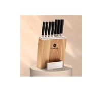 Kitano 8 pcs. Set de couteaux avec bloc 7 couteaux acier élégant bloc en bois