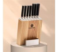 Kitano 8 pcs. Set de couteaux avec bloc 7 couteaux acier élégant bloc en bois