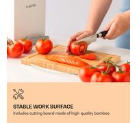 Kitano Plus Set de couteaux 9 pièces Planche à découper bloc bois bamb