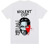 Kitano Takeshi Violent Cop t-Shirt Cotton Men T Shirt Tee Tshirt Tops White S
