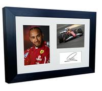Kitbags & Lockers Cadre photo dédicacé 30,5 x 20,3 cm A4 2025 Lewis Hamilton Ferrari Racing Formula 1 F1 Cadeau triple