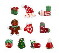 KitBeads Lot de 10 perles en verre faites à la main en forme de pain d'épices pour fabrication de bijoux et loisirs créatifs