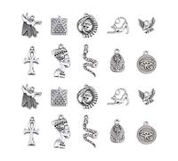 KitBeads Lot de 100 breloques en alliage en forme de pharaon - Pyramide du mauvais œil - Croix tibétaine égyptienne pour la fabrication de bijoux et de bracelets