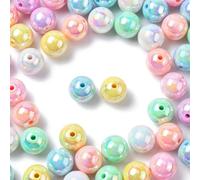 KitBeads Lot de 100 grosses perles rondes en acrylique plaqué couleur AB pour la fabrication de bijoux 16 mm