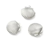 KitBeads Lot de 20 pendentifs en forme de coquillages en acier inoxydable pour colliers, porte-clés, fabrication de bijoux, loisirs créatifs, Acrylique, Sans pierre précieuse