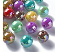 KitBeads Lot de 220 grosses perles colorées en acrylique opaque pour la fabrication de bijoux - 16 mm