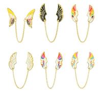 KitBeads Lot de 6 épingles en émail avec ailes d'ange à suspendre pour vêtements, sac à dos, chapeaux, vestes, badges, loisirs créatifs
