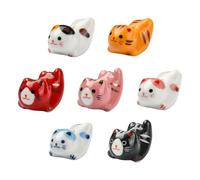 KitBeads Lot de 6 perles en porcelaine faites à la main en forme de chat rose pour colliers, boucles d'oreilles, fabrication de bijoux