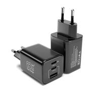 KitBox 2Pcs 120W Chargeur USB C Rapide GaN 3 Ports Prise USBC Adaptateur Compatible avec iPhone 16 Plus Pro Max 15 14 13 12 Pixel 9 8 Pro 7a Samsung Galaxy S24 Plus Ultra S23 A15 MacBook iPad