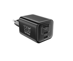 Kitbox Chargeur USB C Charge Rapide 120W 3-Ports Prise USB avec 65 W PD + 27W USBC USBA Adaptateur Secteur pour iPhone 17 16 15 Pro Max/Samsung Galaxy/Google Pixel/iPad,etc