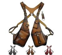 Kitcaxo Venator Anti-Theft Harness, Venator Anti-Theft Harness Wallet, Men Anti Underarm Shoulder Bag, Adjustable PU Leather Strap Wallet (Brown,One Size)