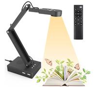 Kitchbai Visualiseur, Caméra de Document avec Télécommande, Zoom avant 12 MP et 9X, Image en Mouvement, Appel Bidirectionnel, Mise en Miroir, Lumière, Allumer/éteindre L'image, pour Etude, la Peinture