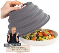 KitchBo Hotte micro-ondes pliable avec aimant pour un rangement facile au micro-ondes | Christian Rach dit : compact, magnétique, tout simplement pratique [silicone, sans BPA)