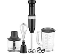 KITCHEN AID 5KHBV83EBM - Mixeur plongeant compact avec fil 180W - Axe mélangeur amovible avec lame en acier inoxydable - Noir