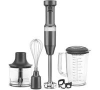 KITCHEN AID 5KHBV83EDG - Mixeur plongeant compact avec fil 180W - Axe mélangeur amovible avec lame en acier inoxydable - Gris mat