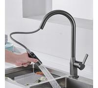 Kitchen All Copper Hot and Cold Rétractable Rotatif Robinet extractible Gris