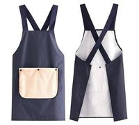 Kitchen Apron - Detachable Towel Cross Back Bib, No Tie Baking Apron for Cooking, Professional Grade Garment, Premium Quality Gear with Water-Resistant Fabric, Modern-Style Cover for Grilling