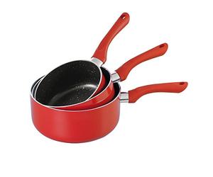 Kitchen Artist MEN125R Set de 3 Casséroles Rouge