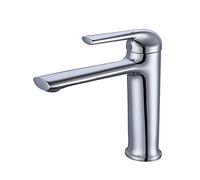 Kitchen Basin Handle Single Hole Bathroom Brass Hot & Cold Sink Mixer Tap Deck Mounted Lavatory Faucet, Vanity Faucet,Chrome (Black) Drinking