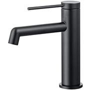 Kitchen Basin Hot and Cold Ceramic Plate Spool Sink Tap Brass Single Hole Deck Mounted Bathroom (Color : (Matt Black) Drinking Water Faucet