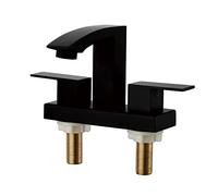Kitchen Bathroom Brass Basin Hot and Cold Vanity Deck Mounted Sink Mixer Tap Double Handle Lavatory Faucet,Gold (Chrome) Drinking Water Faucet