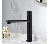 Kitchen Brass Bathroom Basin Faucet Cold and Hot Water Mixer Sink Deck Mounted Tap (Color : Brushed Gold T) (Black S)