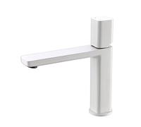 Kitchen Brushed Bathroom Basin Faucet Cold and Hot Mixer Sink Single Handle Deck Mounted Tap (Color : Gun Grey) (Blanc) Drinking Water