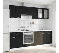 vidaXL - Ensemble d'armoires de cuisine - 8 pièces - Chêne fumé