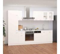 8-delige Keukenkastenset bewerkt hout wit3067639
