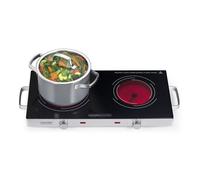 Kitchen Chef Réchaud vitrocéramique KCPPV2800 2 feux 2800 W Noir et argent