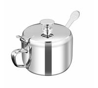 Kitchen Condiment Box - Counter Storage Pot with Spoon | Stainless Steel Seasoning Jar with Airtight Lid | Sugar, Sesame, Pepper Container for Meal Prep, Restaurant, Camping, Barbecue, Home Cooking an