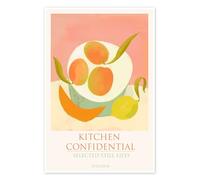 Kitchen Confidential - Still Life With Three Apricots Poster de Marco Marella 70 x 100 cm Jaune Tableaux Décoration murale