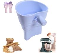 Kitchen Cook Aid Flour Funnel Attachment, Foldable Stand Mixer Accessories, Flour Funnel for Kitchen Cook Aid Mixer, Anti-Spill for Baking Cooking Powder Sugar Egg Liquid (Blue)