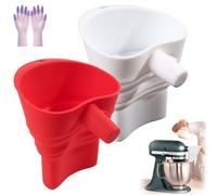 Kitchen Cook Aid Flour Funnel Attachment, Foldable Stand Mixer Accessories, Flour Funnel for Kitchen Cook Aid Mixer, Anti-Spill for Baking Cooking Powder Sugar Egg Liquid (2pcs-1)