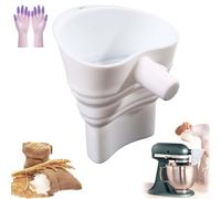 Kitchen Cook Aid Flour Funnel Attachment, Foldable Stand Mixer Accessories, Flour Funnel for Kitchen Cook Aid Mixer, Anti-Spill for Baking Cooking Powder Sugar Egg Liquid (White)