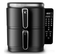 Kitchencook - Double Friteuse à Air Verticale 12l - 2800w - 12 Programmes - Thermostat Réglable - Panier à Friture Amovible